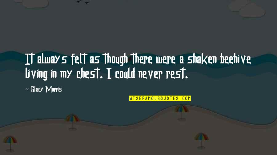 Poet Quotes Quotes By Stacy Morris: It always felt as though there were a