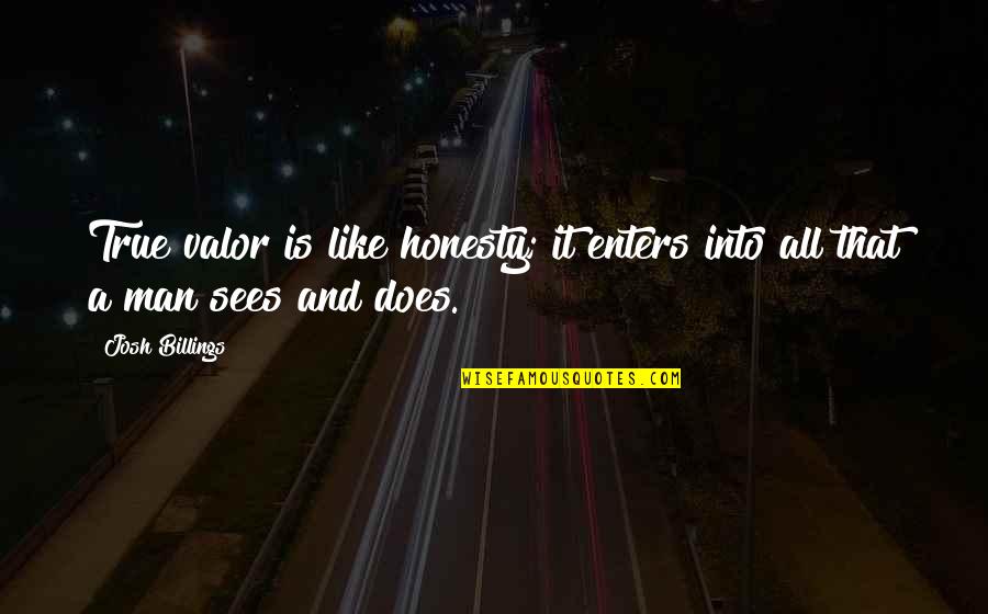 Poet Theodore Quotes By Josh Billings: True valor is like honesty; it enters into