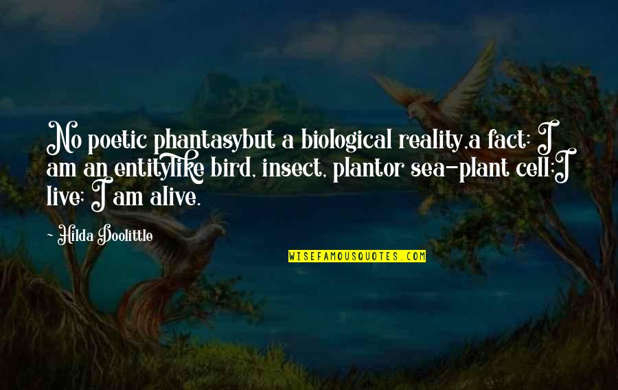 Poetic Life Quotes By Hilda Doolittle: No poetic phantasybut a biological reality,a fact: I