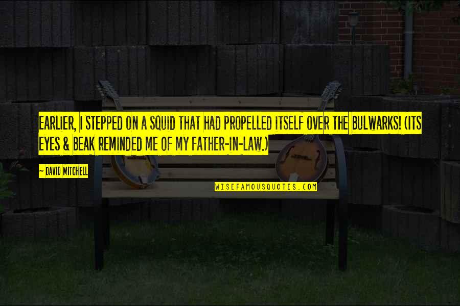 Poetic Perspective Quotes By David Mitchell: Earlier, I stepped on a squid that had
