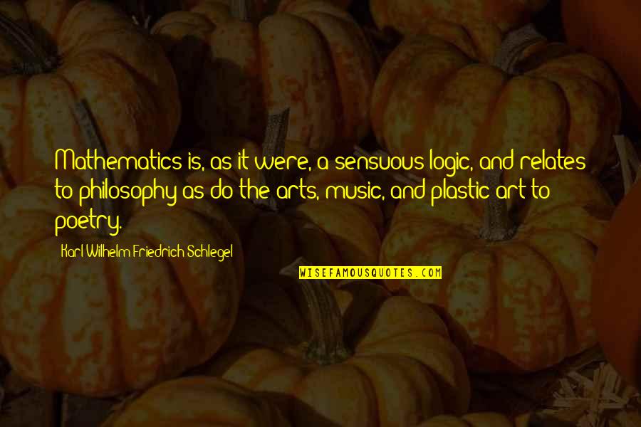 Poetry And Art Quotes By Karl Wilhelm Friedrich Schlegel: Mathematics is, as it were, a sensuous logic,