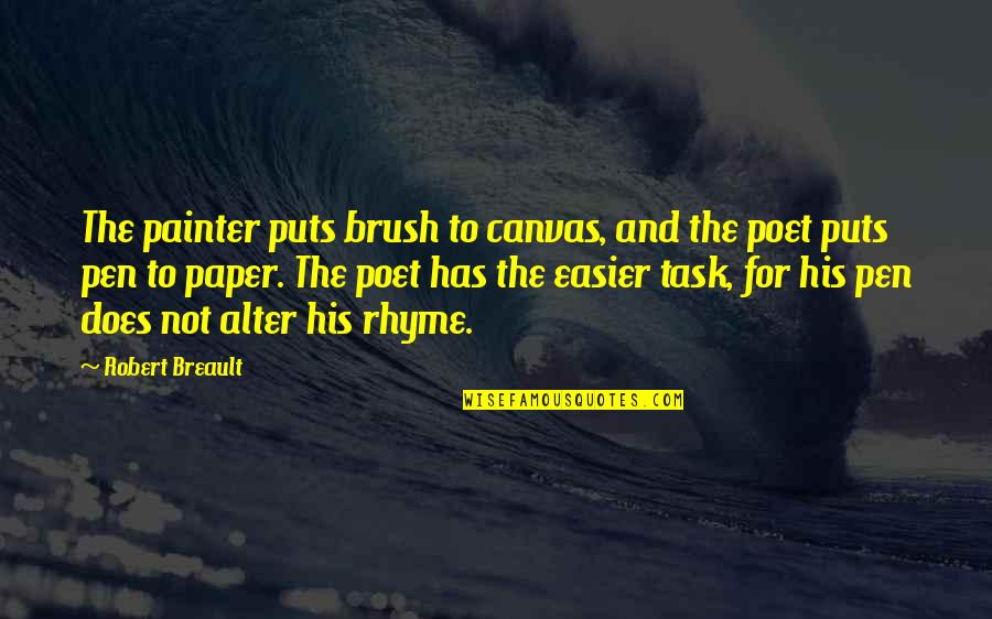 Poetry And Art Quotes By Robert Breault: The painter puts brush to canvas, and the