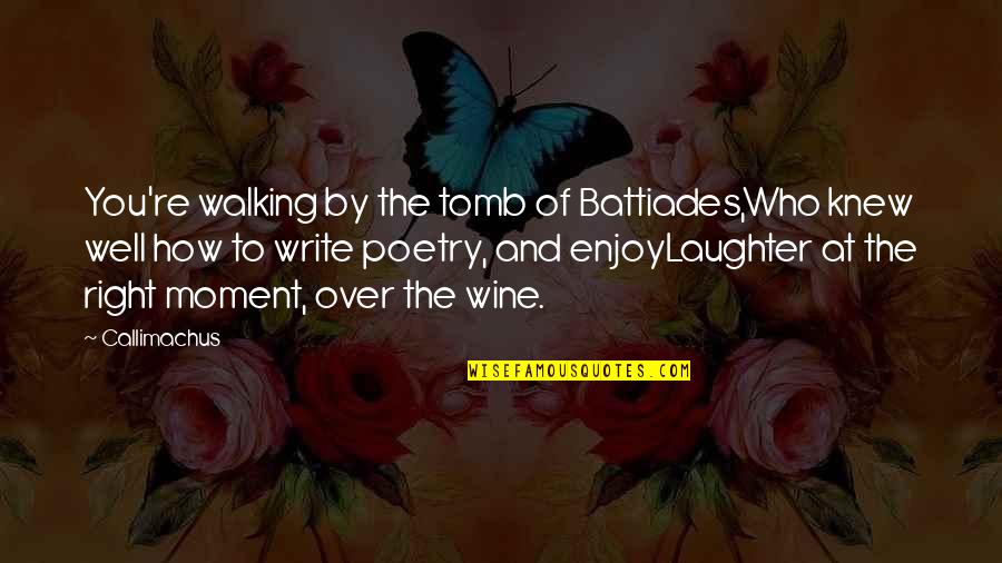 Poetry And Writing Quotes By Callimachus: You're walking by the tomb of Battiades,Who knew