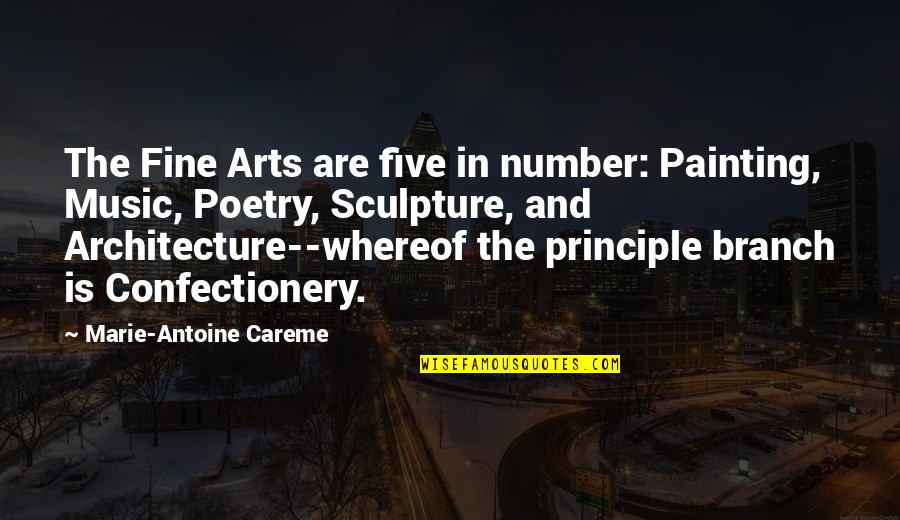 Poetry Is Music Quotes By Marie-Antoine Careme: The Fine Arts are five in number: Painting,