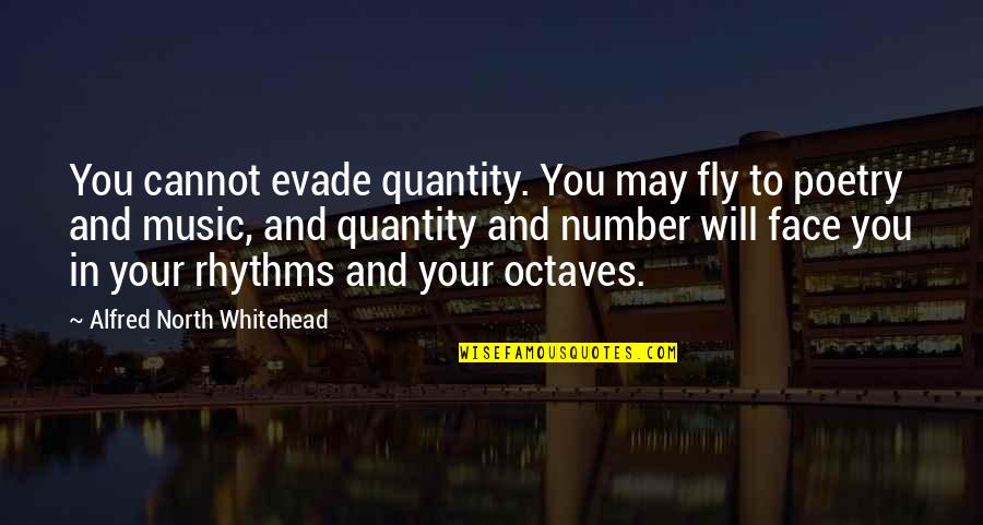Poetry Music Quotes By Alfred North Whitehead: You cannot evade quantity. You may fly to