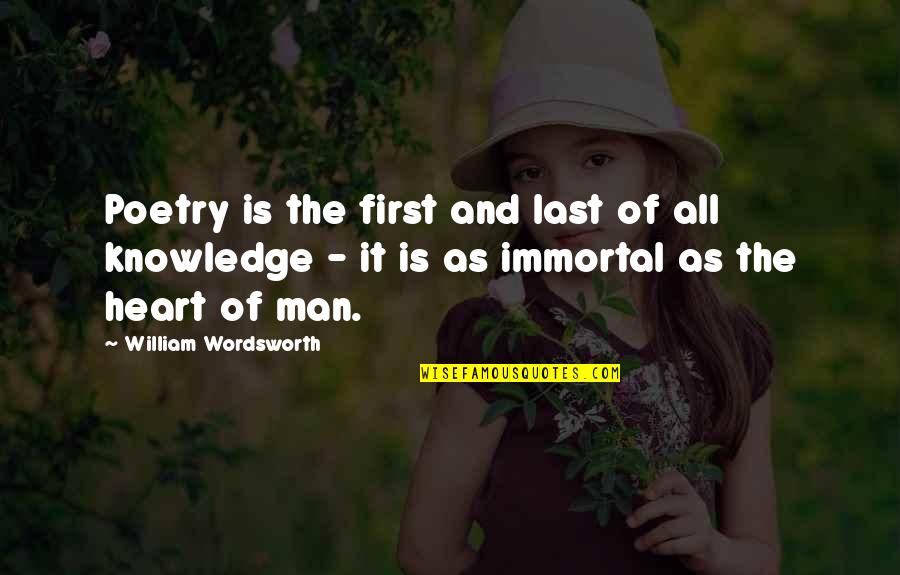 Poetry Wordsworth Quotes By William Wordsworth: Poetry is the first and last of all