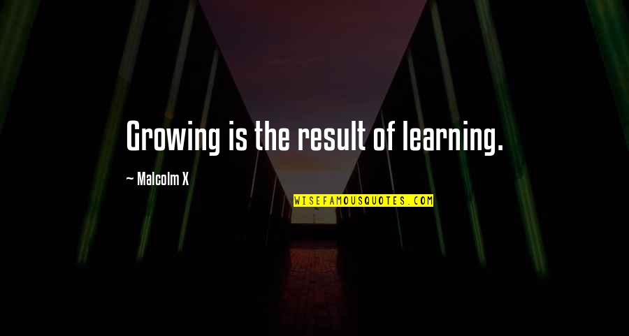 Poggioli Purse Quotes By Malcolm X: Growing is the result of learning.