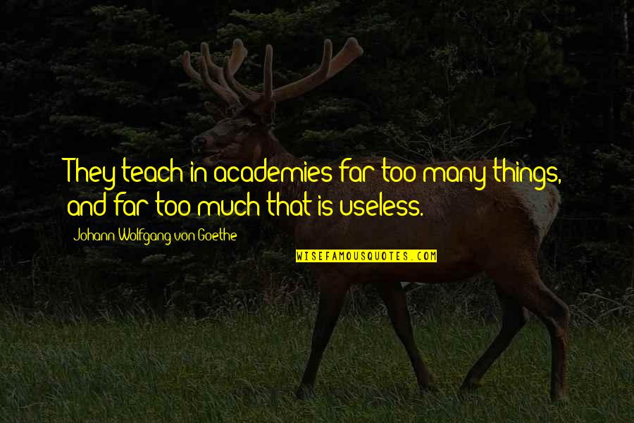 Pogi Problems Tagalog Quotes By Johann Wolfgang Von Goethe: They teach in academies far too many things,