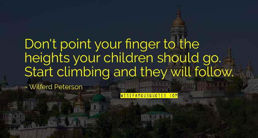 Point Finger At Quotes By Wilferd Peterson: Don't point your finger to the heights your