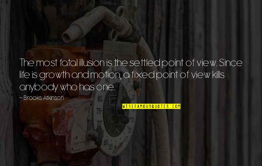 Point Of View In Life Quotes By Brooks Atkinson: The most fatal illusion is the settled point