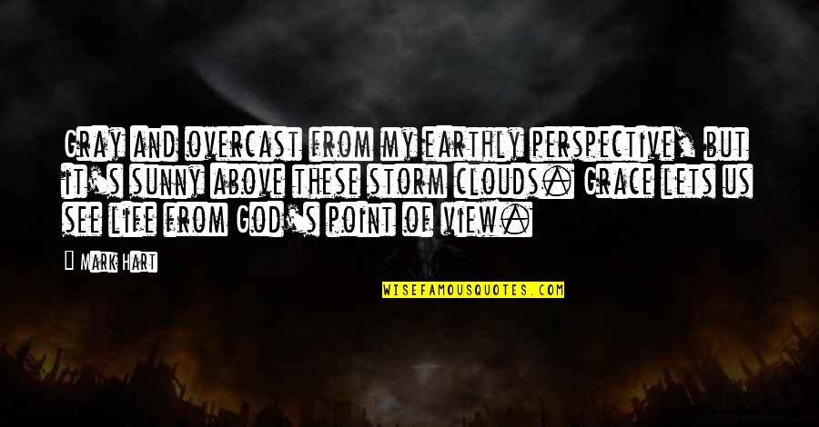 Point Of View In Life Quotes By Mark Hart: Gray and overcast from my earthly perspective, but