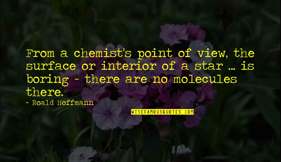 Point The Star Quotes By Roald Hoffmann: From a chemist's point of view, the surface