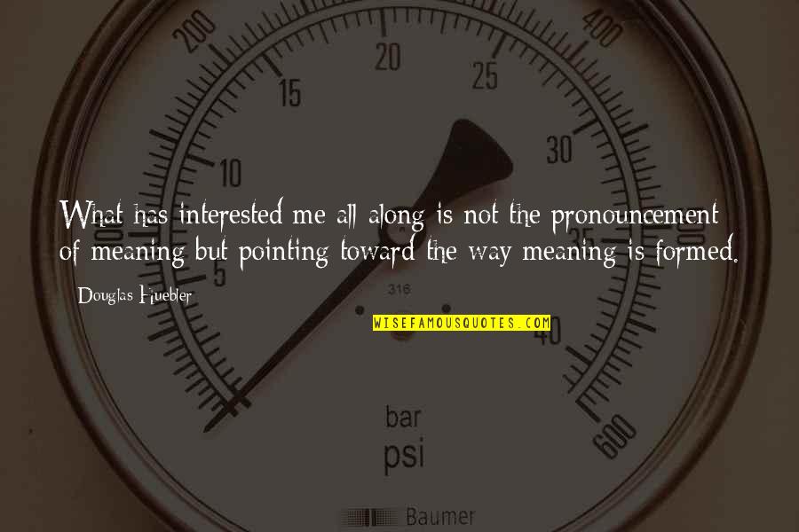 Pointing Me Quotes By Douglas Huebler: What has interested me all along is not