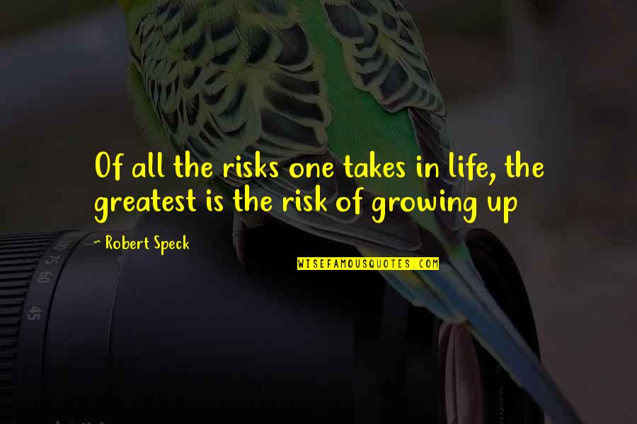 Pointless Philosophical Quotes By Robert Speck: Of all the risks one takes in life,