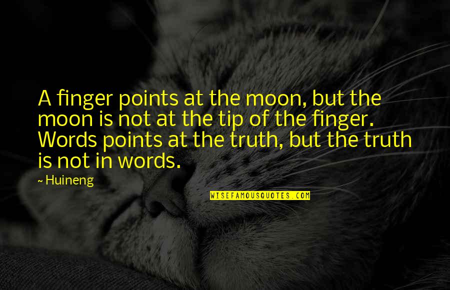 Points In Quotes By Huineng: A finger points at the moon, but the Points In Quotes By Huineng: A finger points at the moon, but the