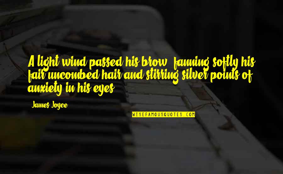 Points In Quotes By James Joyce: A light wind passed his brow, fanning softly Points In Quotes By James Joyce: A light wind passed his brow, fanning softly