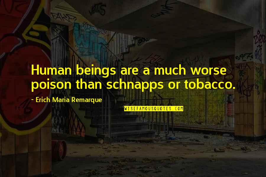 Poison Quotes By Erich Maria Remarque: Human beings are a much worse poison than