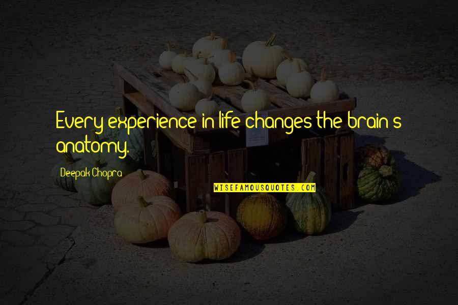 Poisoned Chalice Quotes By Deepak Chopra: Every experience in life changes the brain's anatomy.