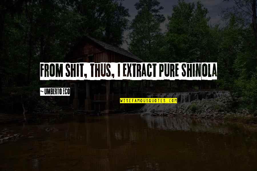 Poisoned Well Quotes By Umberto Eco: From shit, thus, I extract pure Shinola