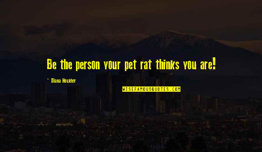 Poisonings Quotes By Diana Hockley: Be the person your pet rat thinks you