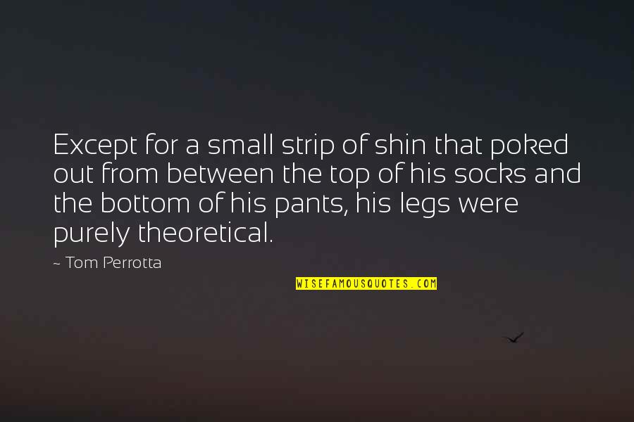 Poked Quotes By Tom Perrotta: Except for a small strip of shin that