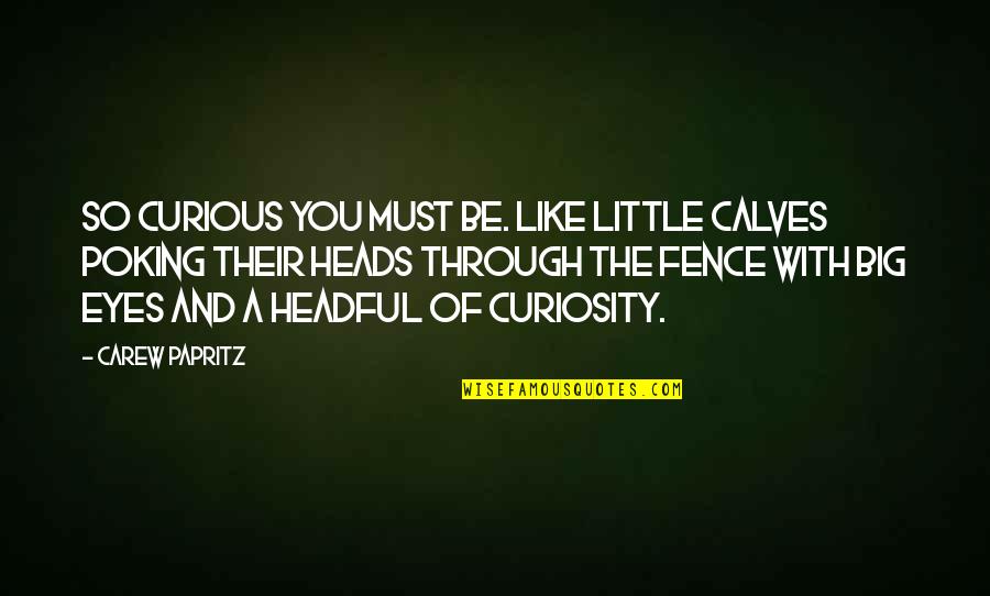 Poking Quotes By Carew Papritz: So curious you must be. Like little calves Poking Quotes By Carew Papritz: So curious you must be. Like little calves