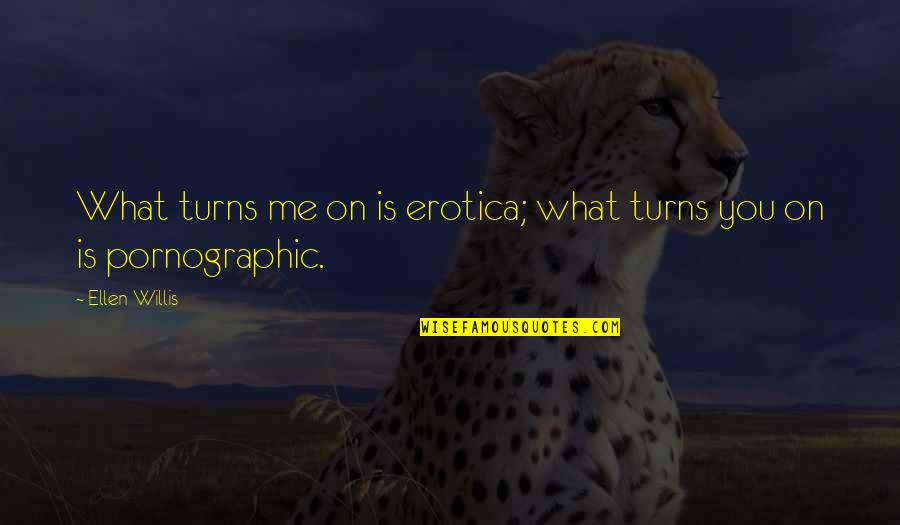 Pokoje Quotes By Ellen Willis: What turns me on is erotica; what turns