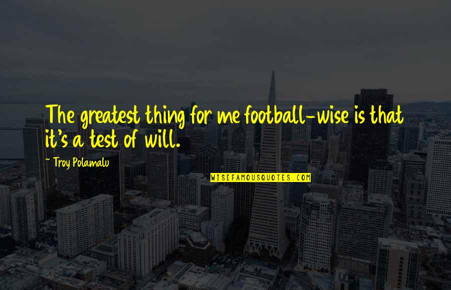 Polamalu Quotes By Troy Polamalu: The greatest thing for me football-wise is that