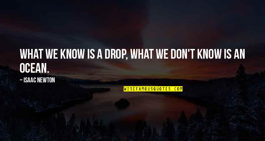 Polatnick West Quotes By Isaac Newton: What we know is a drop, what we Polatnick West Quotes By Isaac Newton: What we know is a drop, what we