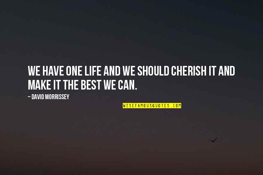 Pole Bending Quotes By David Morrissey: We have one life and we should cherish Pole Bending Quotes By David Morrissey: We have one life and we should cherish