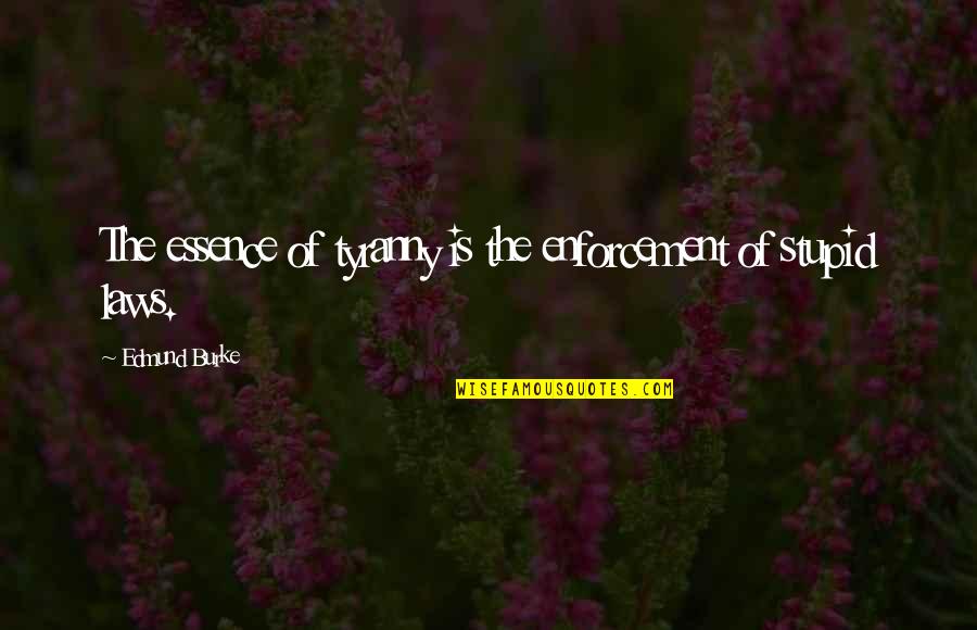 Polecats Pole Quotes By Edmund Burke: The essence of tyranny is the enforcement of Polecats Pole Quotes By Edmund Burke: The essence of tyranny is the enforcement of