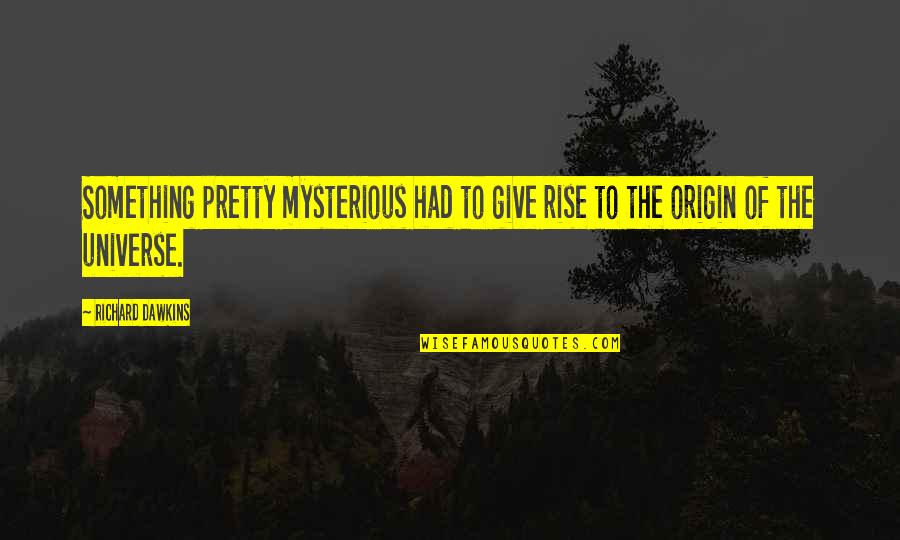 Polemarchus Justice Quotes By Richard Dawkins: Something pretty mysterious had to give rise to