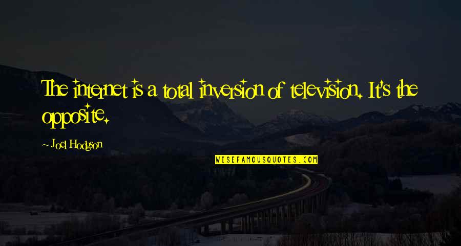 Polemicist Means Quotes By Joel Hodgson: The internet is a total inversion of television.