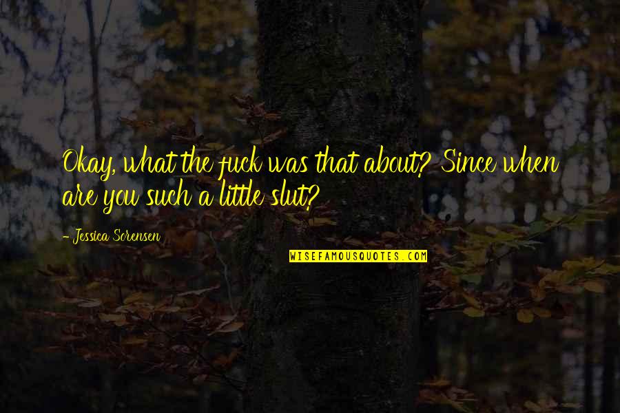 Policial Para Quotes By Jessica Sorensen: Okay, what the fuck was that about? Since