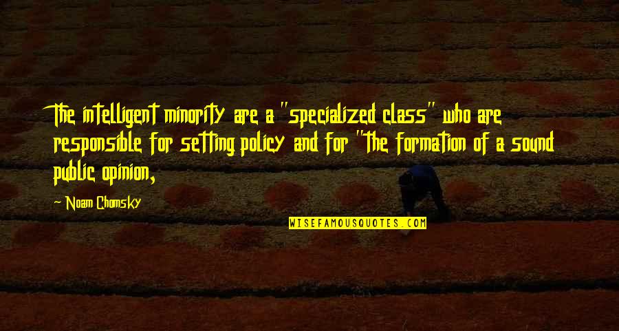Policy Formation Quotes By Noam Chomsky: The intelligent minority are a "specialized class" who