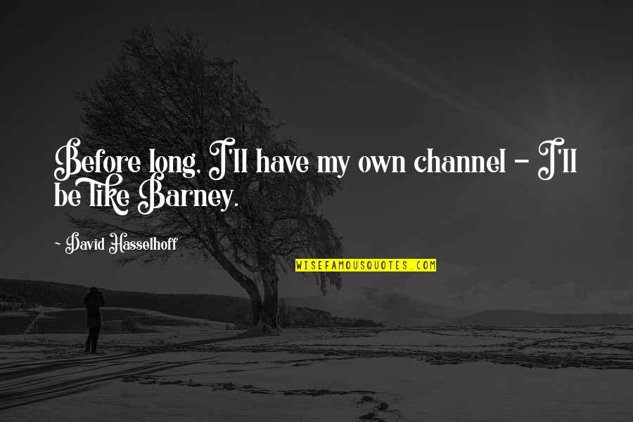 Poligone Quotes By David Hasselhoff: Before long, I'll have my own channel - Poligone Quotes By David Hasselhoff: Before long, I'll have my own channel -