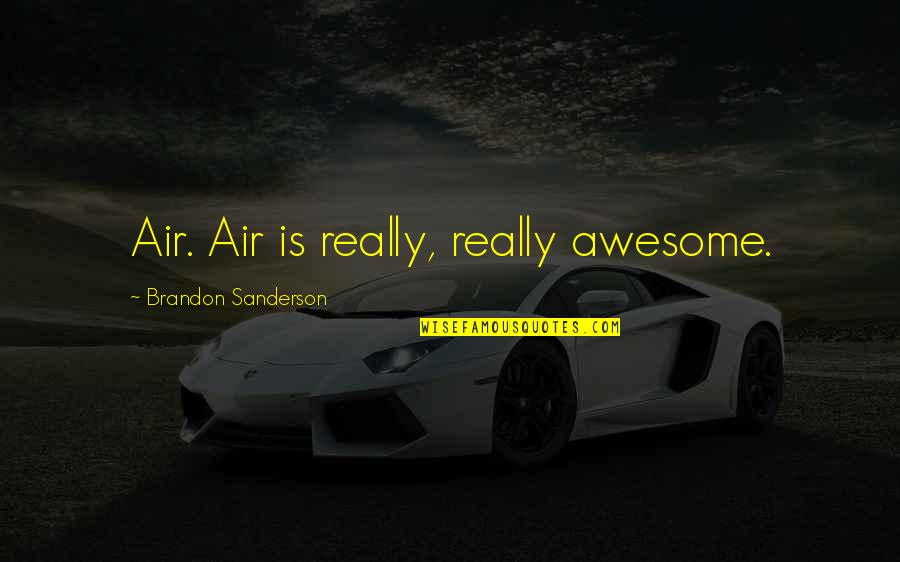 Polimeni Real Estate Quotes By Brandon Sanderson: Air. Air is really, really awesome.