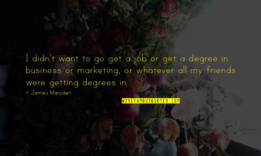 Polisemantic Quotes By James Marsden: I didn't want to go get a job Polisemantic Quotes By James Marsden: I didn't want to go get a job