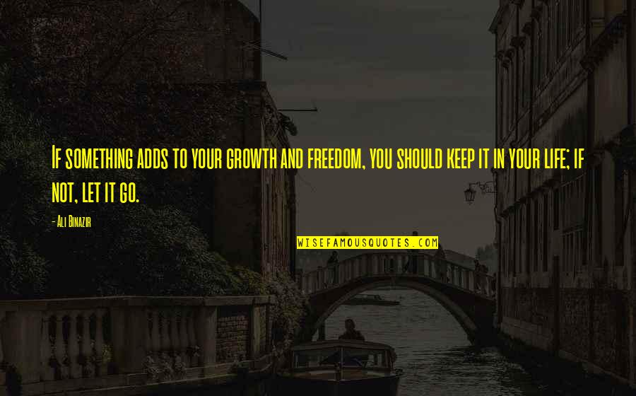 Polish Wisdom Quotes By Ali Binazir: If something adds to your growth and freedom, Polish Wisdom Quotes By Ali Binazir: If something adds to your growth and freedom,