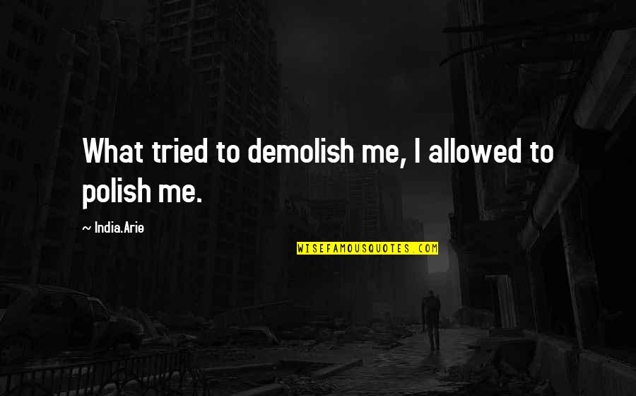 Polish'd Quotes By India.Arie: What tried to demolish me, I allowed to Polish'd Quotes By India.Arie: What tried to demolish me, I allowed to