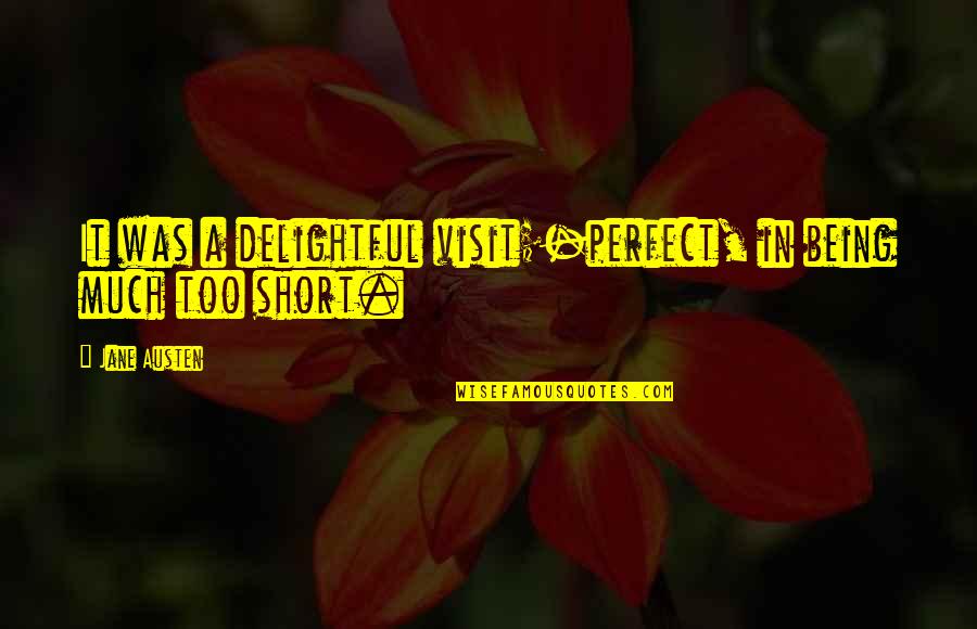 Polishuk Paul Quotes By Jane Austen: It was a delightful visit;-perfect, in being much