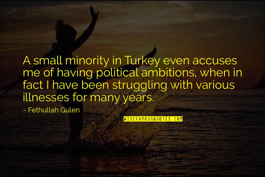 Political Ambitions Quotes By Fethullah Gulen: A small minority in Turkey even accuses me