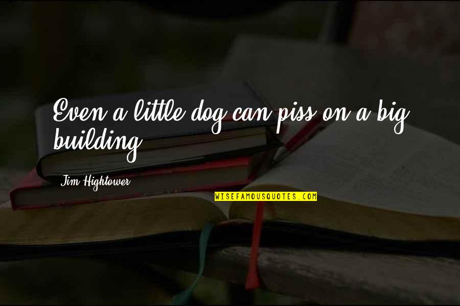 Political Dog Quotes By Jim Hightower: Even a little dog can piss on a