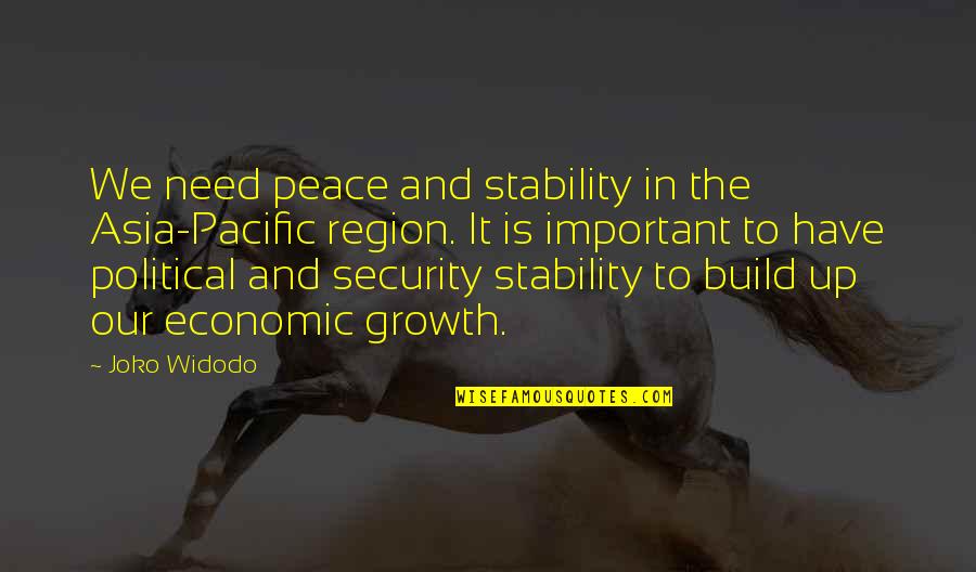Political Growth Quotes By Joko Widodo: We need peace and stability in the Asia-Pacific