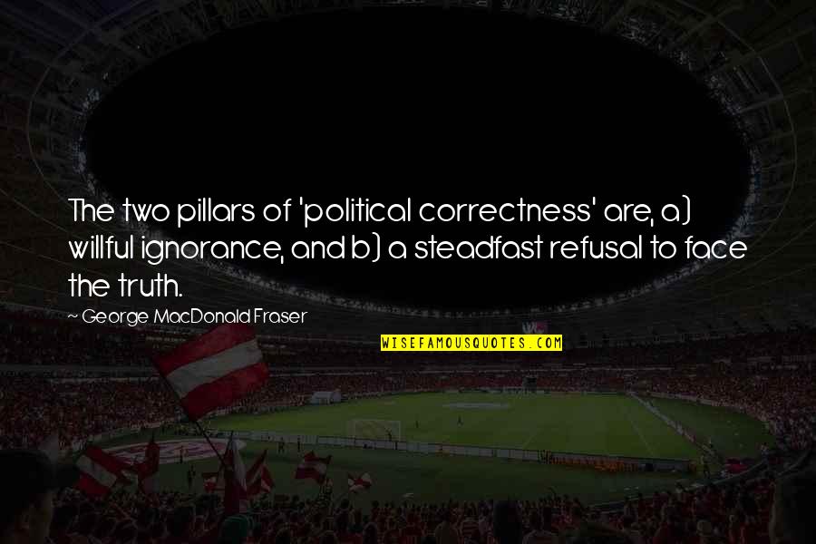 Political Ignorance Quotes By George MacDonald Fraser: The two pillars of 'political correctness' are, a)