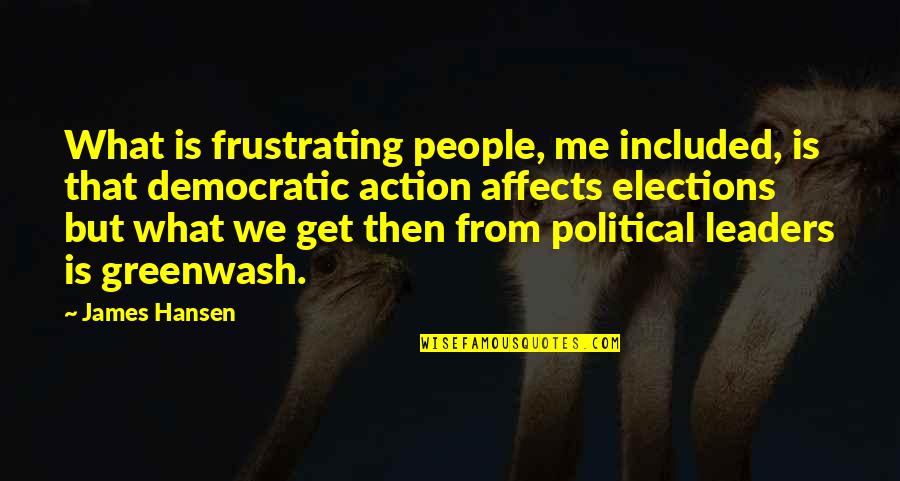 Political Leaders Quotes By James Hansen: What is frustrating people, me included, is that