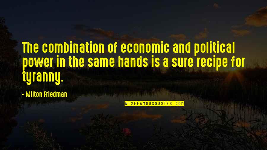 Political Power Quotes By Milton Friedman: The combination of economic and political power in