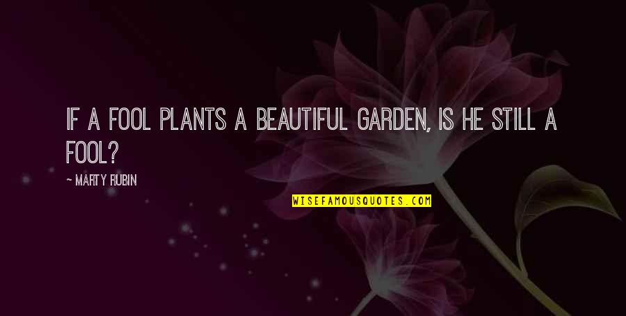 Political Unconscious Quotes By Marty Rubin: If a fool plants a beautiful garden, is