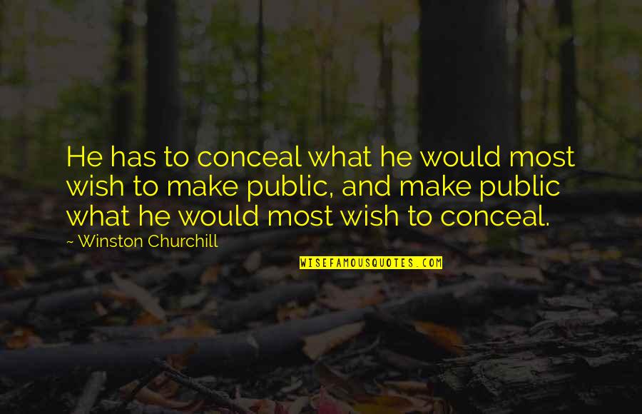 Politics And Government Quotes By Winston Churchill: He has to conceal what he would most