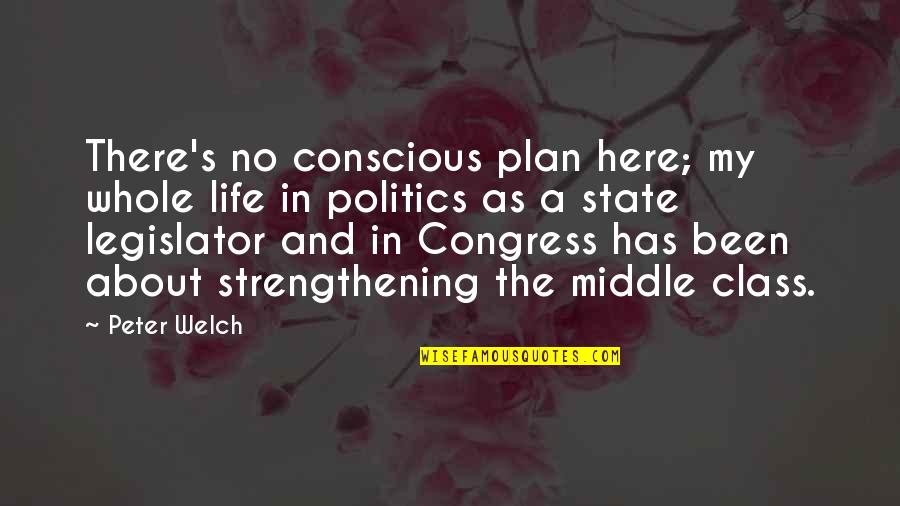 Politics And Life Quotes By Peter Welch: There's no conscious plan here; my whole life